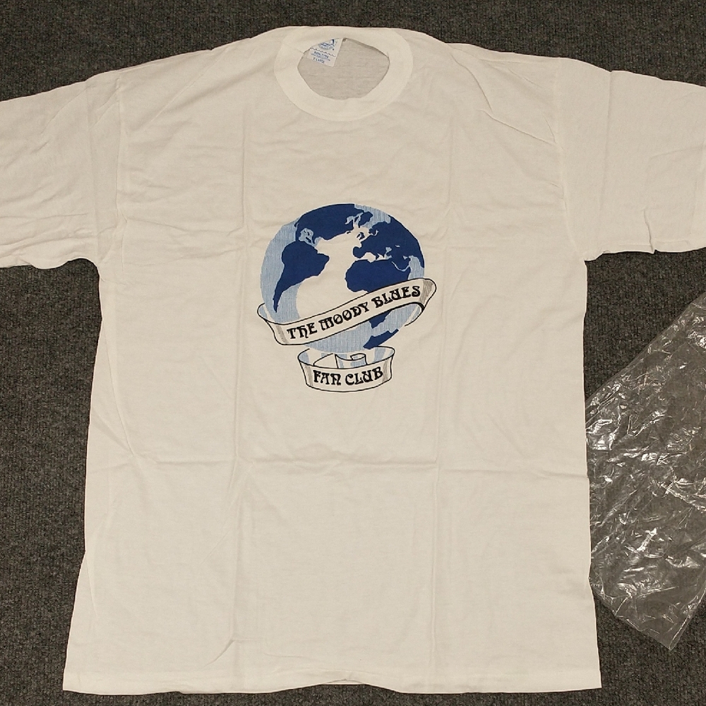 Rare Vintage Moody Blues Fan Club T Shirt Graphic Band Tee Deadstock Unworn 42"C